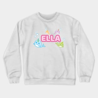 Personalised 'Ella' Narwhal (Sea Unicorn) Design Crewneck Sweatshirt